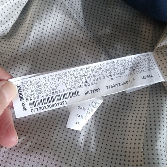 Zara Basic Womens Navy Blue Blazer size Small Single Button like new - Picture 10 of 14